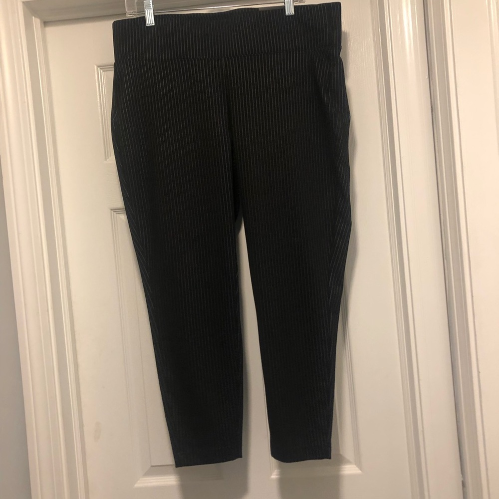 Black and white pinstripe pixie pants